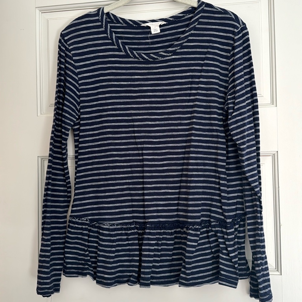 Caslon navy longsleeve tee, small